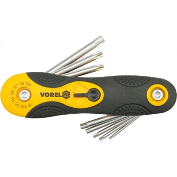 Ключ TORX L-образный VOREL: раскладной, Т9-Т40, V-56507