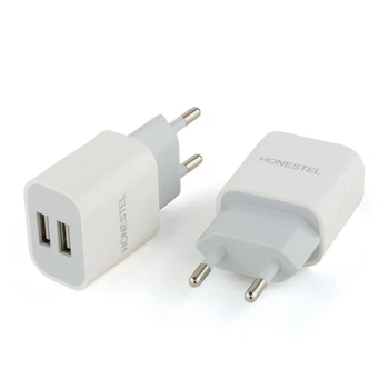 Сетевое зарядное устройство HONESTEL CС023 white 2 USB порта 2.4A c защитой от перегрузки