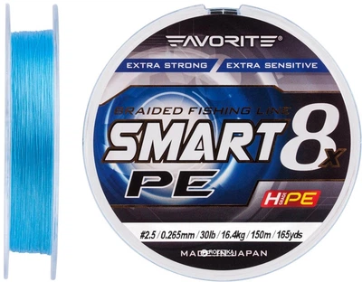 Шнур Favorite Smart PE 8x 150 м # 2.5/0.265 мм 16.4 кг Голубой (16931077)