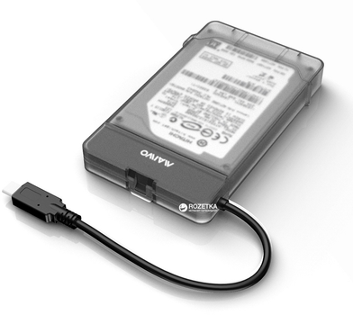 Адаптер Maiwo для підключення HDD/SSD 2.5" SATA до USB3.1 Type-C Gen2 + контейнер захисний для HDD 2.5" (K104G2 black)