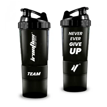 Шейкер IronFlex Spider Bottle 500 мл Never Ever Give Up, Black