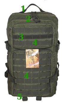 Тактичний, штурмової супер-міцний рюкзак 5.15.b 38 літрів олива.