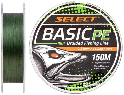 Шнур Select Basic PE 150 м 0.24 мм 18,2 кг Темно-зеленый (18701873)