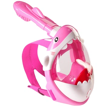 Детская маска для плавания Divelux Kids Shark Pink полнолицевая Розовая