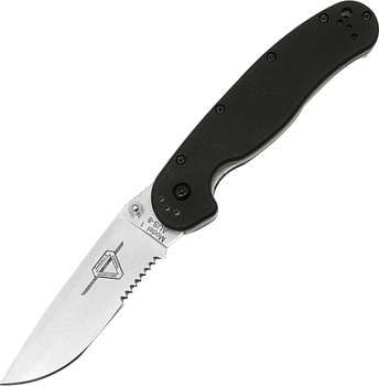 Карманный нож Ontario RAT I Folder Satin полусеррейтор Черный (O8849)