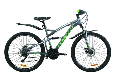 Велосипед двухподвес горный (спортивный) 26" Formula X-Rover 2020 рама 19" антрацитово-белый с зеленым на рост 165-180 см (OPS-FR-26-427)