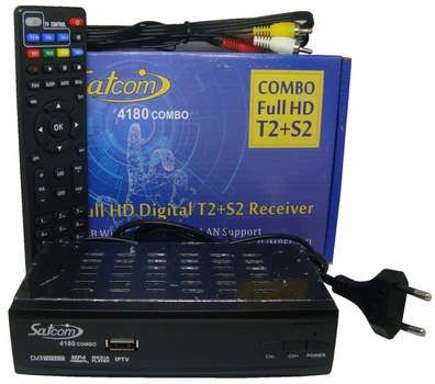 Комбинированный спутниковый ресивер Satcom 4180HD combo с обучаемым пультом