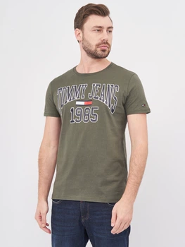 Футболка хлопковая длинная мужская Tommy Hilfiger 10215.3 S Хаки