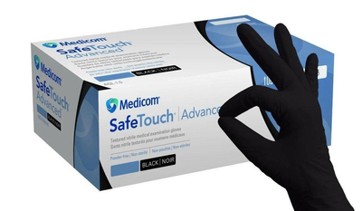 Перчатки нитриловые Medicom SafeTouch 100 шт XS черные