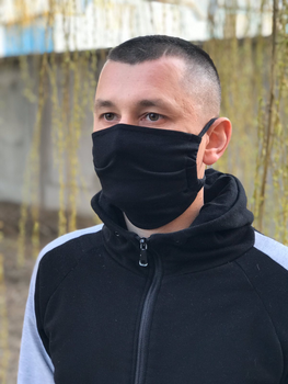 Захисна маска на обличчя 10 шт тканинна багаторазова PROTECTION_01 чорна