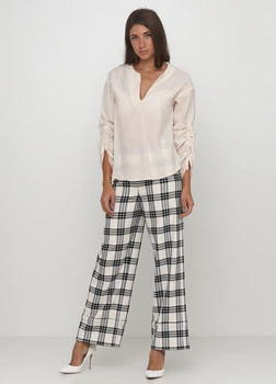 Брюки H&M 38 Белый 0725354_клетка_24