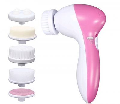 Универсальный массажер для чистки лица и тела 5 в 1 Beauty Care Massager с насадками