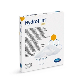 Повязка пленочная прозрачная с абсорбирующей подушечкой Hydrofilm Plus 9х10см, 1шт