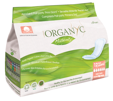 Післяпологові гігієнічні прокладки Corman Organyc Maternity First Days Pads для перших днів 12 шт. (8016867001694)