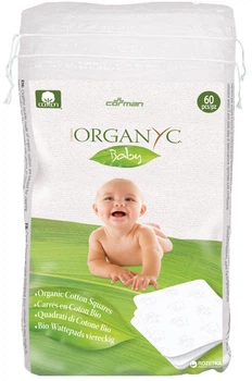 Дитячі ватні подушечки Corman Organyc Sweet Caress Baby Cotton Nursing Pads з органічної бавовни 60 шт. (8016867001267)