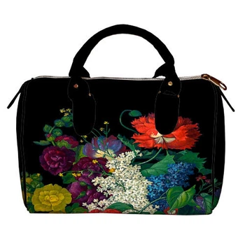 Сумка бочонок Barrel Квіти яскраві 28x18x17 см