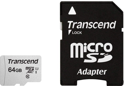 Карта памяти Transcend 300S microSDXC 64GB UHS-I U1 + SD-Adapter (TS64GUSD300S-A)