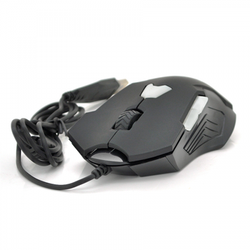Миша дротова ESTONE GT-700, 6 кнопок, 800 / 1200 / 1600 / 2400 DPI, Led Lighting, 1,3 м, Win7 / 8 / 10 Mac OS, Black, COLOR BOX