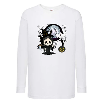 Лонгслив реглан Хелловин 0015 (Halloween) белый (HAL wh 0015) 140 см