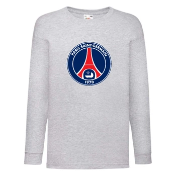 Лонгслив реглан Футбольний клуб Париж Сен - Жермен (Paris Saint Germain) сірий (FOOT gr 009) 116 см