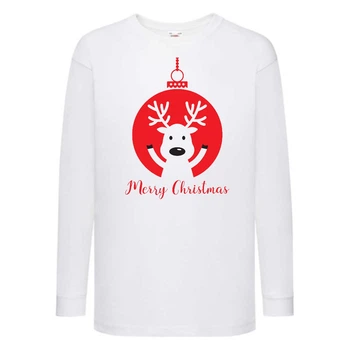 Лонгслив реглан с длинным рукавом Новый год (Happy New Year-white-0019) белый 104 см
