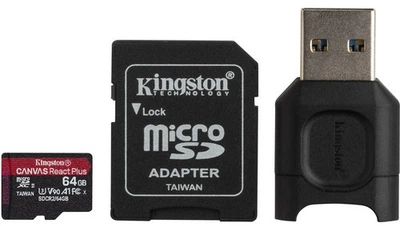 Карта пам'яті Kingston microSDXC 64GB Canvas React+ (MLPMR2/64GB) + Reader (6552774)