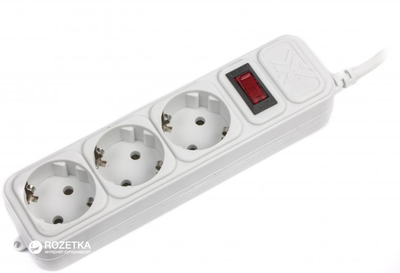 Сетевой фильтр Maxxter SPM3-G-6G 1.8 м 3 розеток White