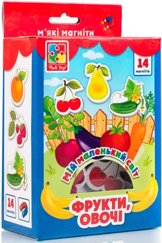 Игра Vladi Toys Мой маленький мир на магнитах Овощи, Фрукты (Укр) (VT3106-11)