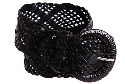 Плетений жіночий пояс Dovhani PY4524 105-110 см Чорний