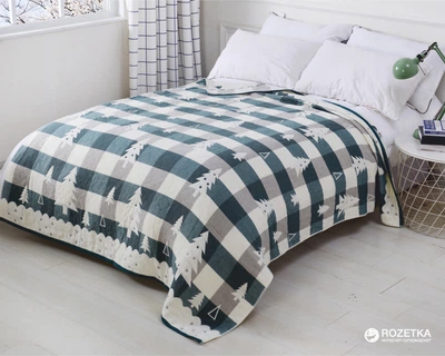 Покрывало Home Line 137648 Елочка 150х200 Зеленое (2600001376487)