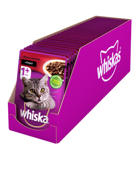 Влажный корм для котов Whiskas с говядиной в соусе 100 г