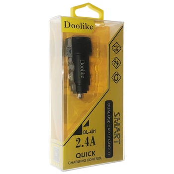 Зарядне автомобільне Doolike DL-401 (2USB 2.4 A) Чорний
