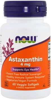 Астаксантин Now (Now Foods) 4 мг 60 капсул (733739032515)