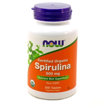 Спирулина 500 мг натуральная добавка Now Foods 200 таблеток (733739026989)