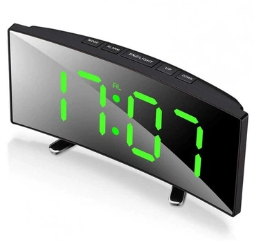 Электронные LED часы зеркальные с зеленой подсветкой 6507 (837359)