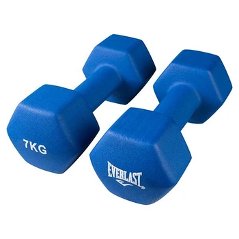 Фитнес гантели 14кг 2 шт по 7 кг металл винил Everlast синий 80024/7