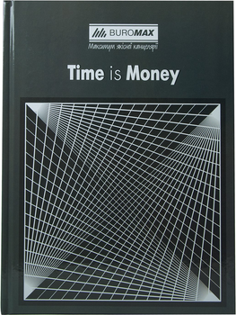 Книга канцелярська Buromax Times Is Money А4 у клітинку 96 аркушів Сіра (ВМ.2400-109)