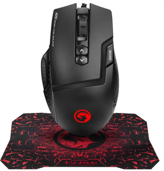 Мышь Marvo M355 7 colors-LED Black + коврик G1