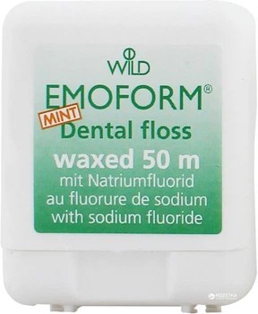 Зубний флос Dr. Wild Emoform вощений з фторидом натрію і м'ятою 50 м (7611841138604)