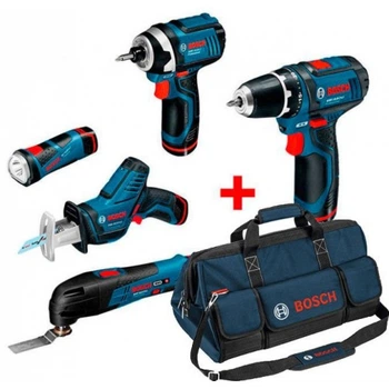 Набір Bosch GSR 12V-15 + GSA 12V-14 + GDR 12V-105 + GOP 12V-28 + GLI 12V-80 + GAL 1230 CV + 3 x акб GBA 12V 2 Ah + сумка