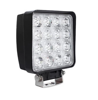 Универсальная LED фара квадратная 48W, (16 диодов х 3 ват = 48 Ват), широкий луч 10/30V 6000K