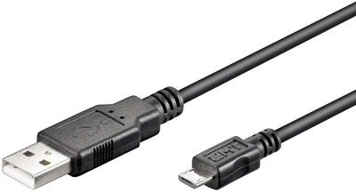 Кабель пристроїв Goobay USB2.0 A-microB M/M 5.0m AWG28 2xShielded D=4.0mm Cu чорний(75.09.3921)