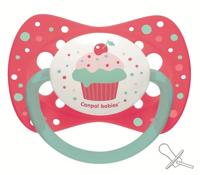 Пустушка силіконова Canpol Babies Cupcake симетрична 6-18 міс Рожева (23/283_pin) (5903407902302)
