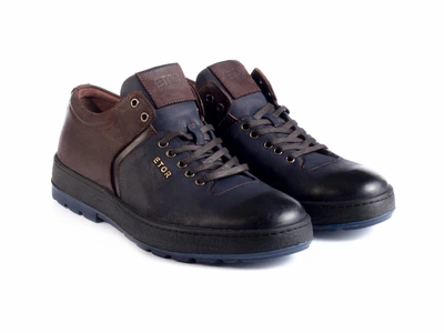 Кеди Etor 8766-129 синій+коричневий, 39