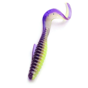 Съедобный силикон Angry Baits Твистер Mad Reaper 2.6" Acid Violet 6 шт
