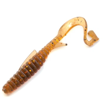 Съедобный силикон Angry Baits Твистер Fishy Worm 2" Olive 10 шт