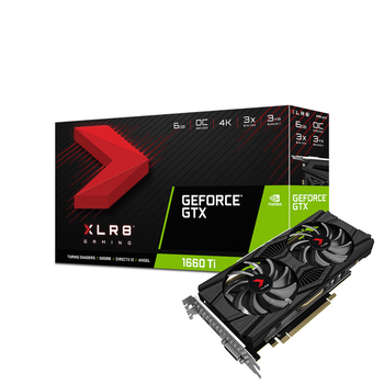 Видеокарта PNY GeForce GTX 1660 Ti XLR8 Gaming OC 6Gb DDR6 192-bit DVI/HDMI/DP 1815/12000 MHz 8-pin (VCG1660T6DFPPB-O)
