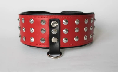 Ошейник для собаки кожаный с шипами Lockdog, Д 41-51 см, Ш 7 см (ld075_L)