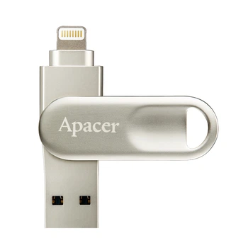 Флеш-накопичувач Apacer USB 3.1 AH790 Dual Lightning 64GB Silver (AP64GAH790S-1)