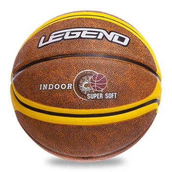 Мяч баскетбольный резиновый №7 LEGEND Indoor (резина, коричневый) (BA-1912_Коричневый)